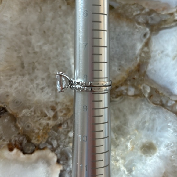 925 Sterling Silver CZ Bridal Ring Set Engagement Ring & Wedding Band Size 8.25 - Picture 4 of 4